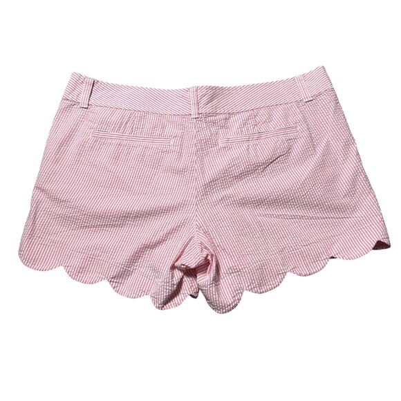 Lilly Pulitzer Pink Seersucker Scallop Hem Shorts - Picture 3 of 7